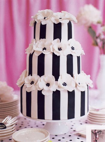 Wedding Cakes Pictures Black and White Stripes Wedding Cake