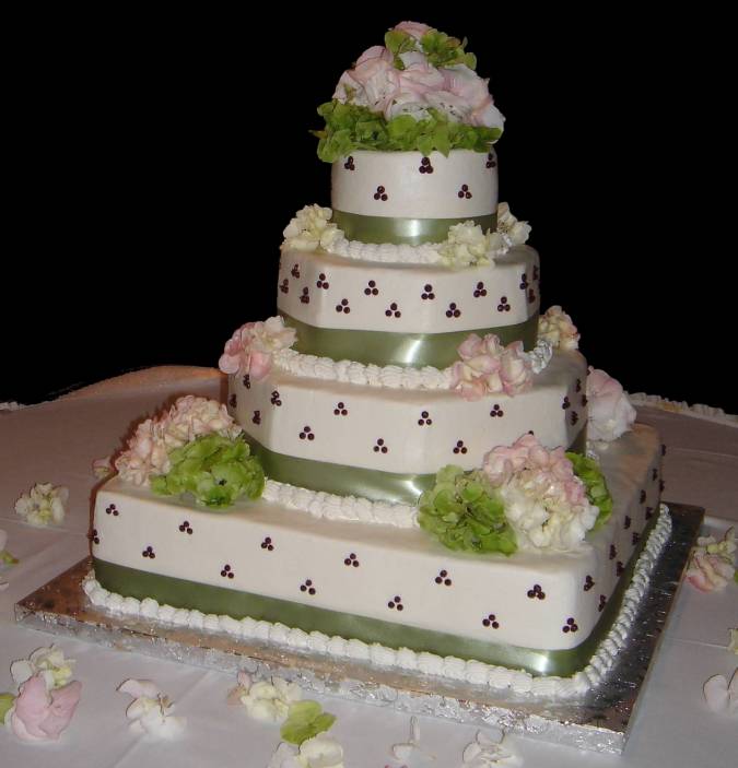 Wedding Cakes Pictures Green and Pink Wedding Cakes