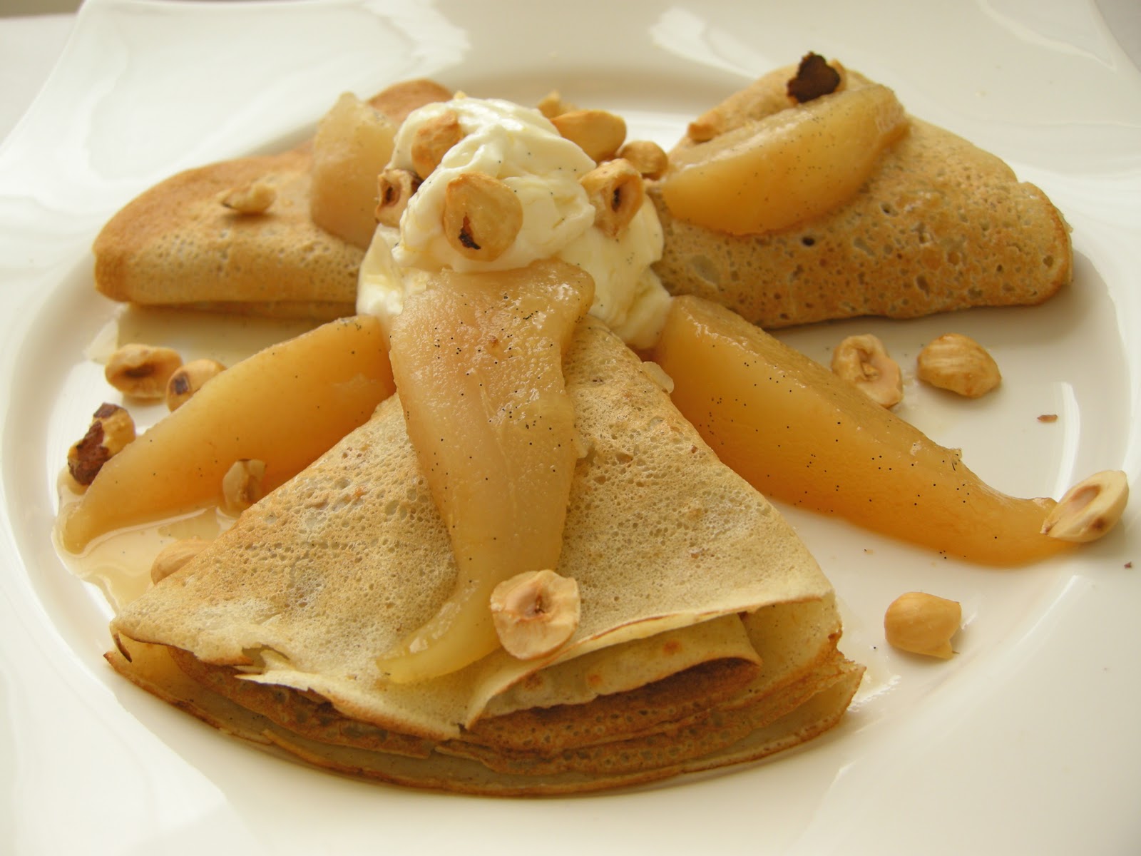 Mary Mary Culinary Hazelnutbuckwheat crêpes with pearginger compote