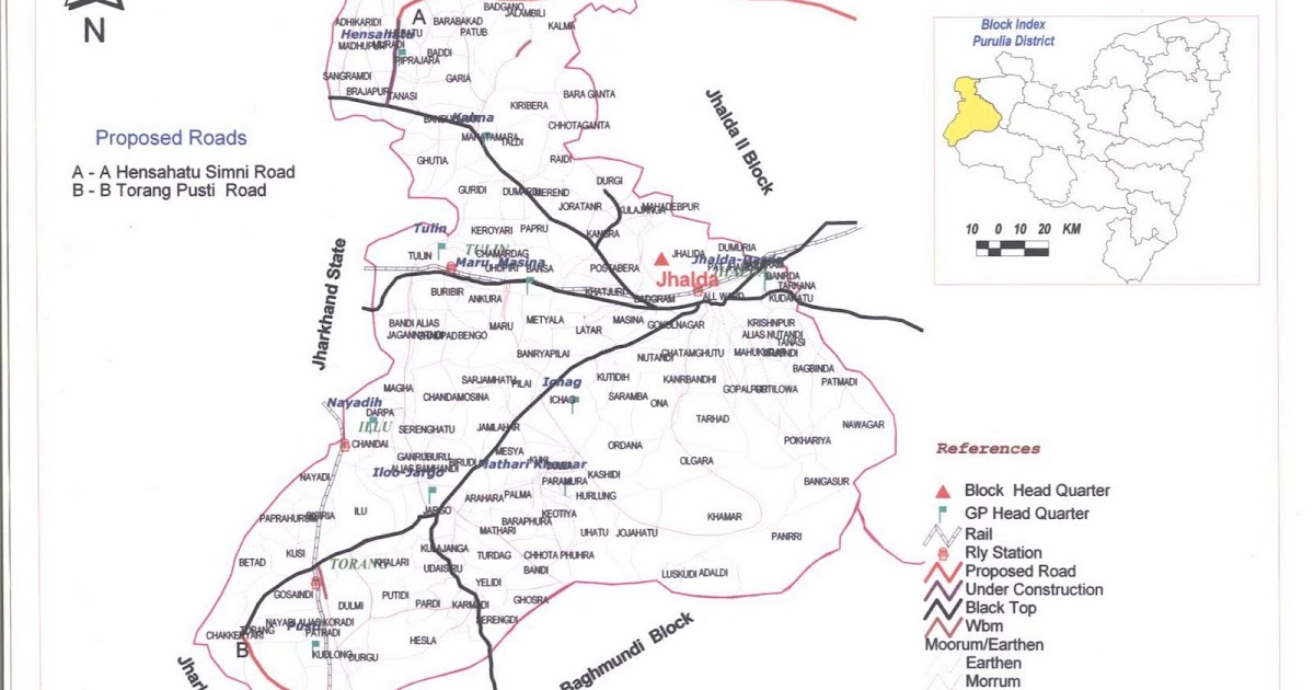 Jhalda Jhalda I & II, Block Map