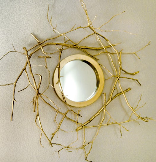 Hirondelle Rustique DIY Gold Branch Mirror Tutorial
