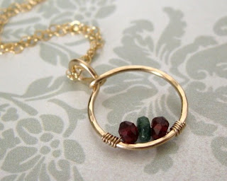 custom family birthstone gemstone necklace