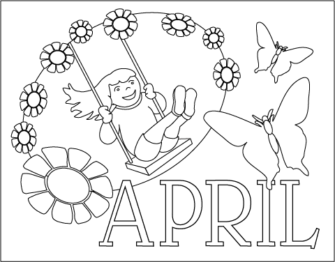 Spring Coloring Pages on April Spring Time Coloring Pages Collections