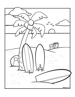 Free Surfboard Coloring Pages