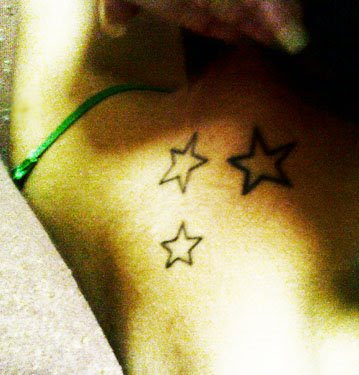 tattoos of stars on neck. Star Tattoo Back Of Neck. Star 