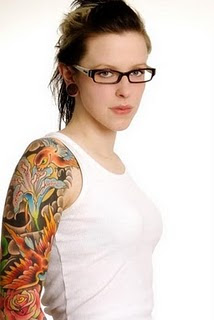 Mix Tattoo Design Right for A Woman With Glasses