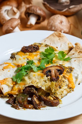 Mushroom and Zucchini Enchiladas