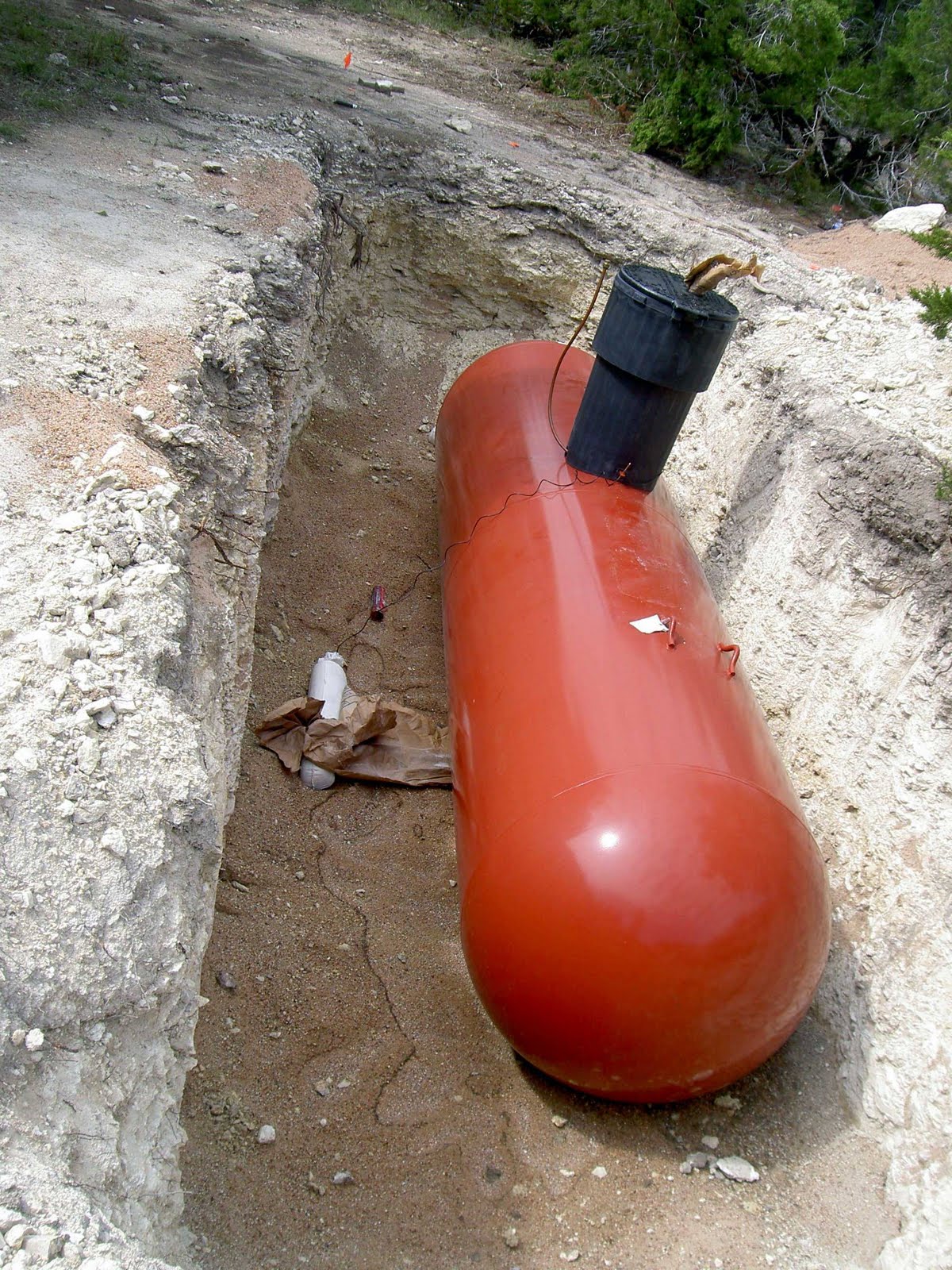 propane tank close to house