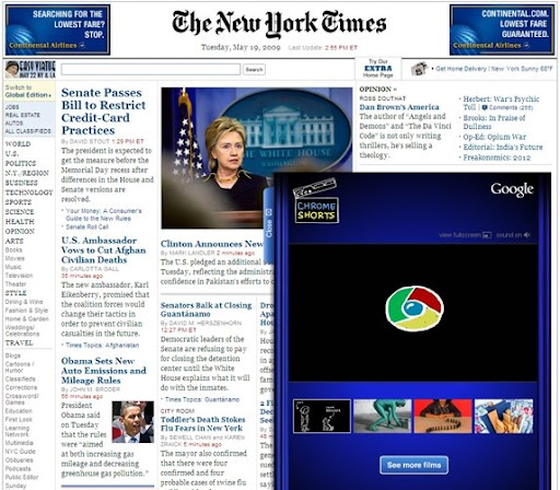 Google Chrome making headlines on New York Times Google Chrome making headlines on New York Times