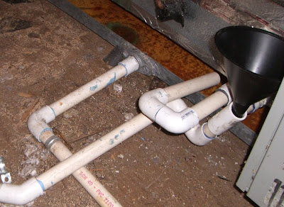 AC pipes with funnel in primary line