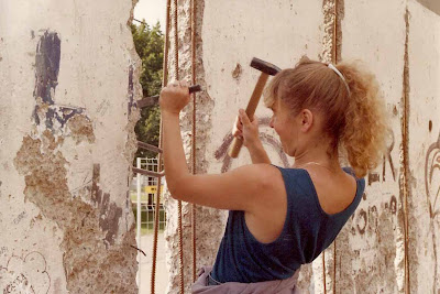 me chiseling the Berlin Wall in 1990 me chiseling the Berlin Wall in 1990