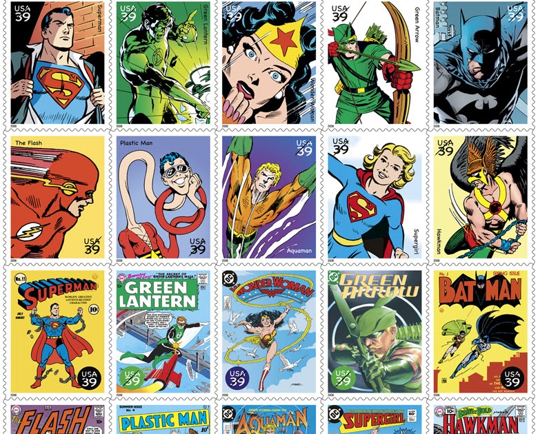 cranched for now DC and Marvel Superhero Stamps