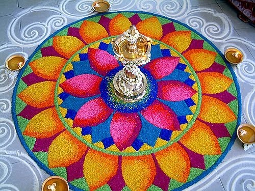 small rangoli designs with flowers