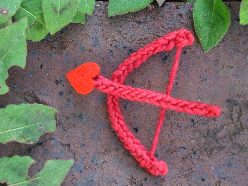 Valentine Knitted Cupid Bow and Arrow... Natural Suburbia