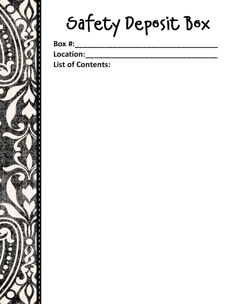 Prepared NOT Scared! Vital Records Financial Safety Deposit Boxes