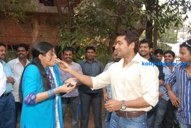 Priya Mani Birthday bash Stills on Rattha Charithram sets