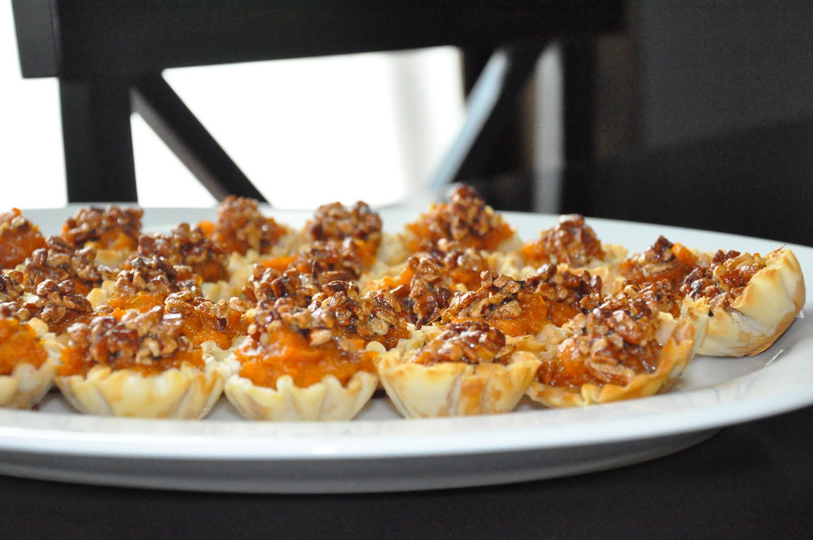 Kate's Plate Holiday Hors d'oeuvre Harvest Sweet Potato Pecan Pie Tarts