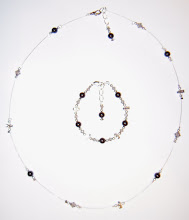 BLacK BeauTy sWaRoVsKi cRysTaL & PeaRL sTeRLiNg SiLVeR NecKLaCe