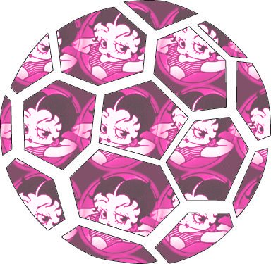 soccer ball pattern. Betty Boop soccer ball with