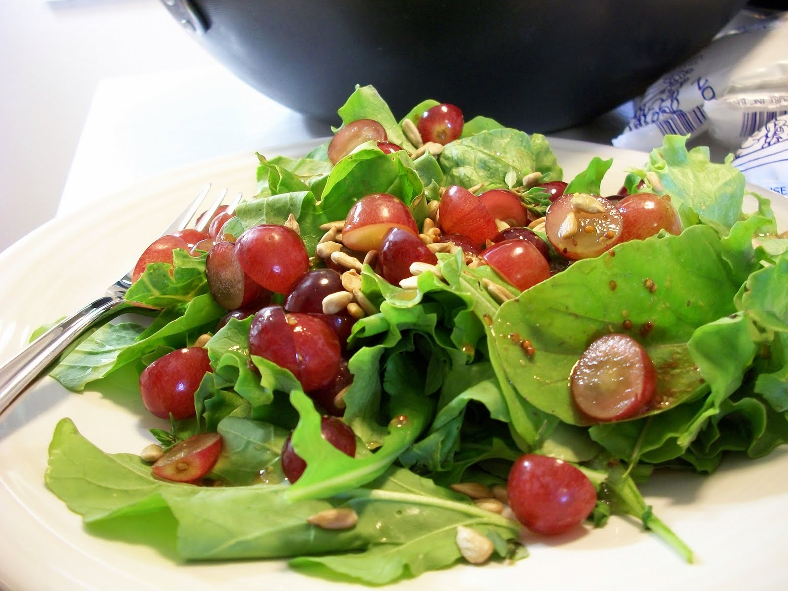 Robyn Cooks Arugula, Grape, and Sunflower Seed Salad