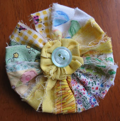 Fabric Flower Brooches