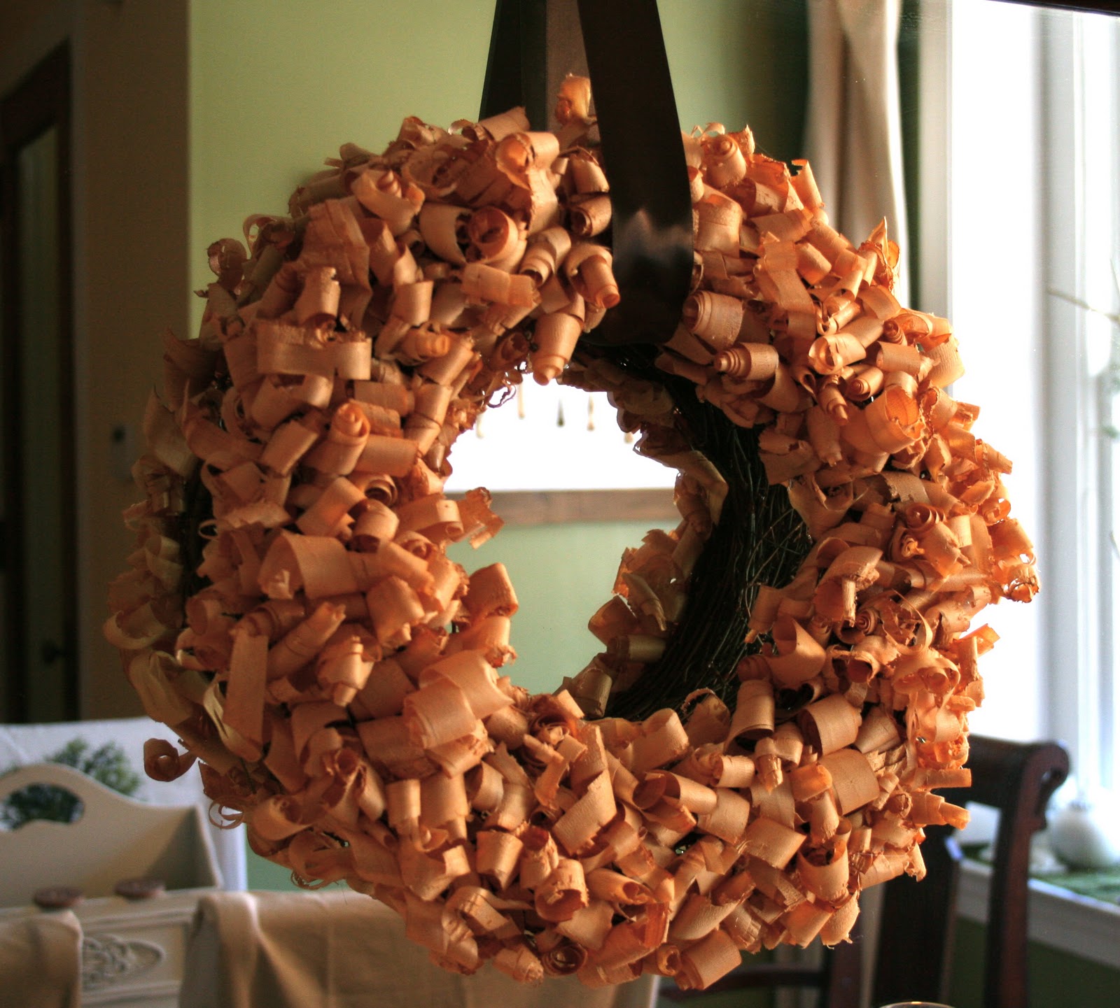 Wood Shavings Wreath and Buffet