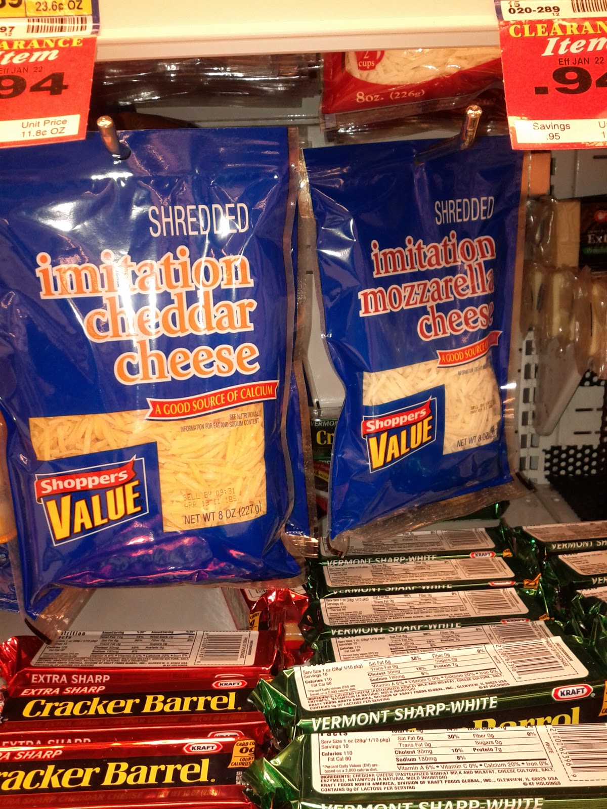 Imitation Cheese At the Local Jewel