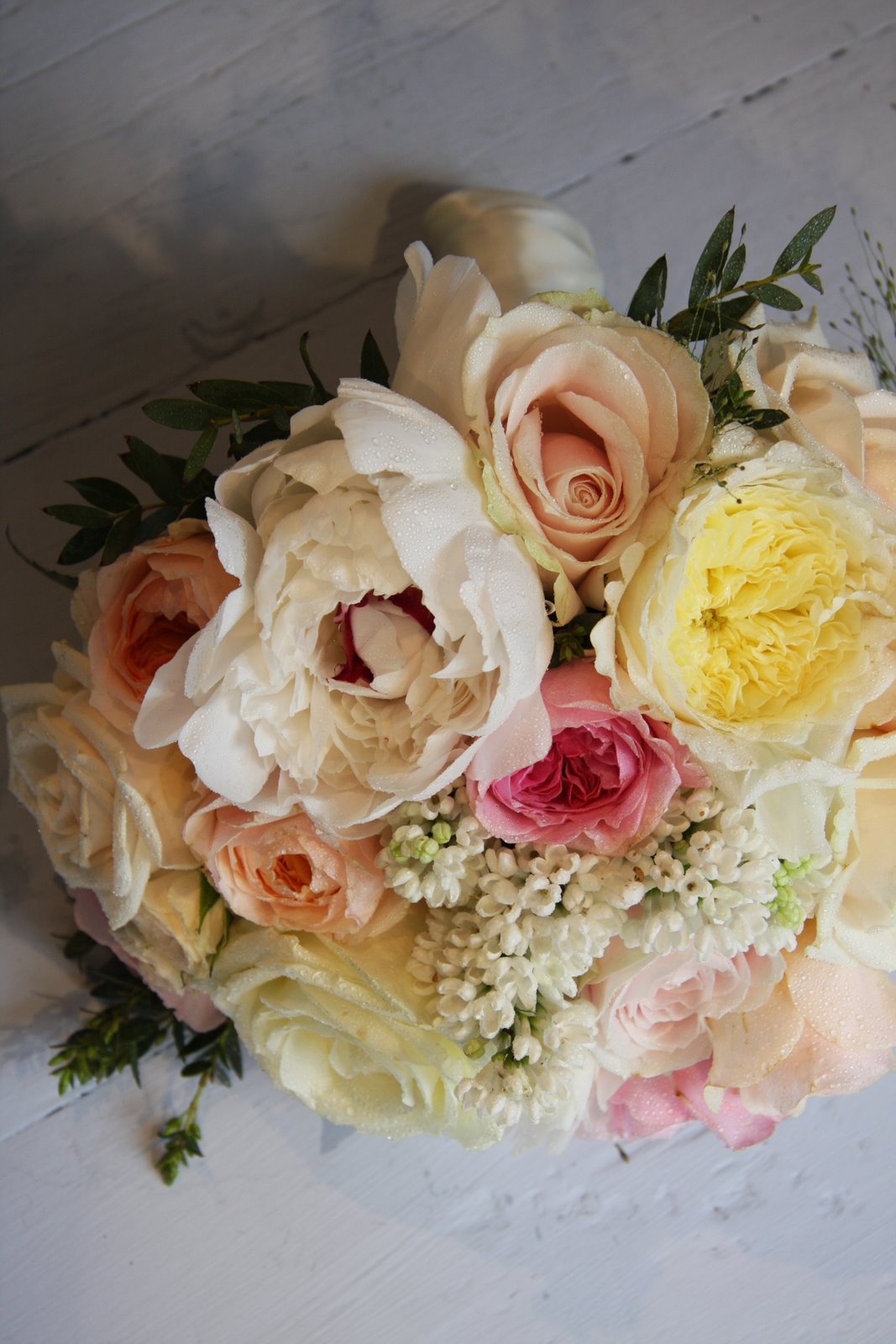 The Flower Magician Wedding Bouquet of English Garden Roses, Peonies
