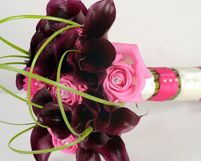 Fuschia & Aubergine Wedding Bouquet