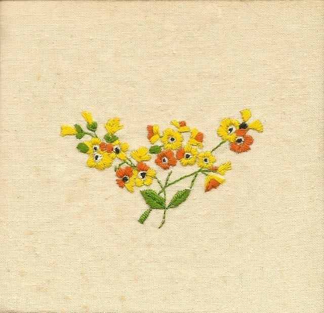 Platespinner Flat stitch embroidery.