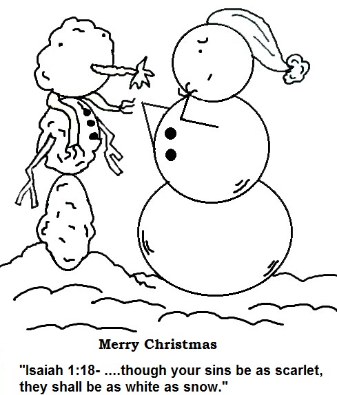 Snowman Sunday School Coloring Pages