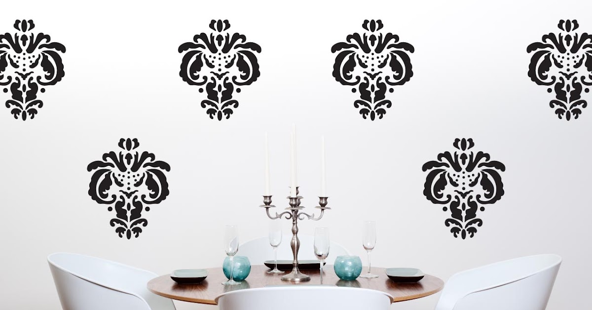 Janey Mac New Damask Vinyl Sticker Wall Art