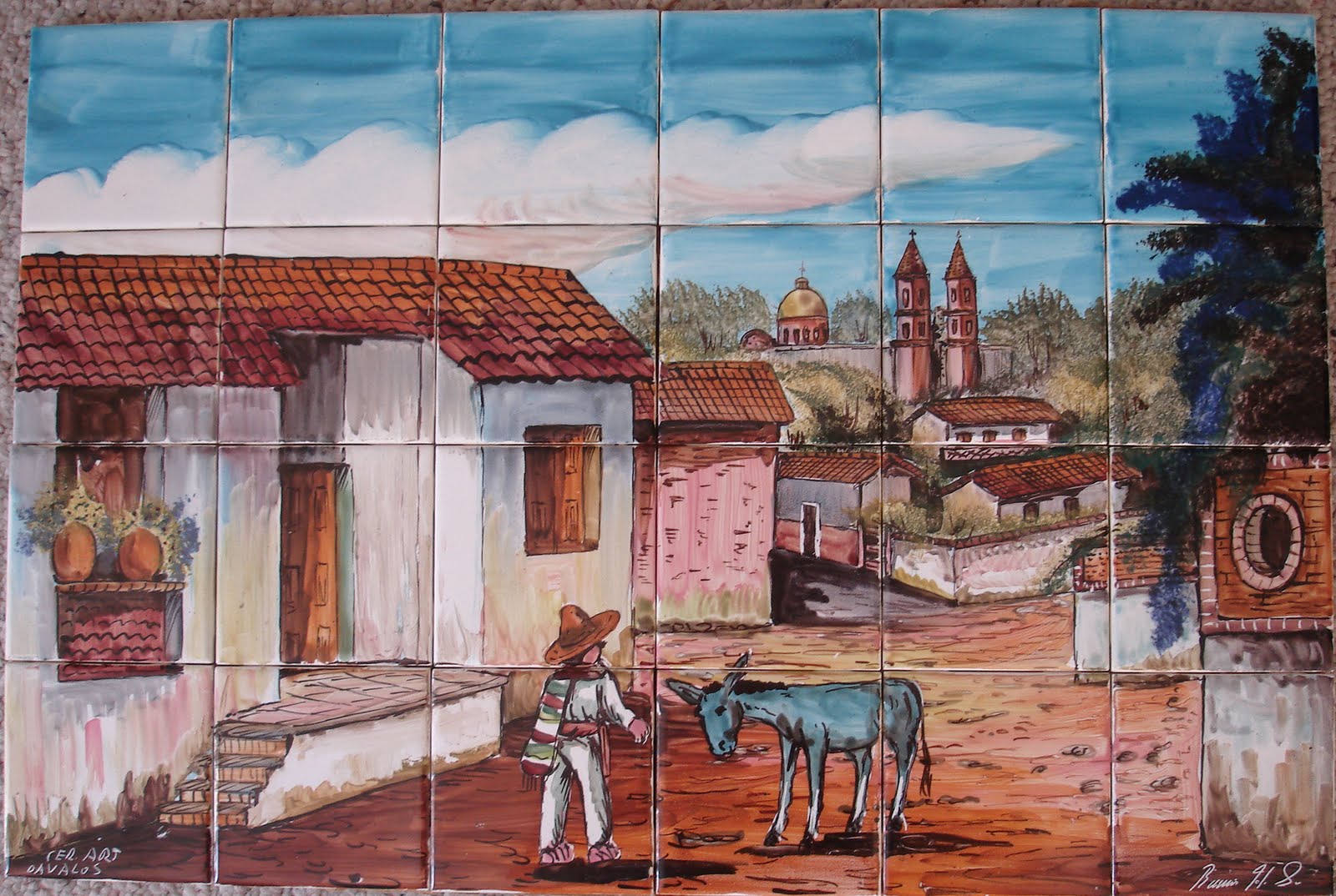 Blue Starr Gallery Mexican Tile Mural