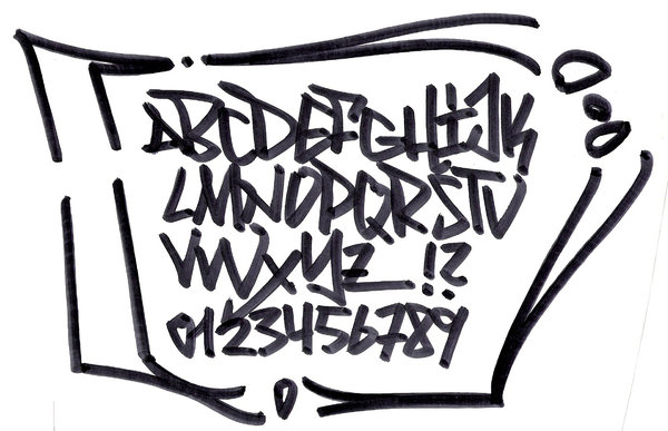letras graffity. el abecedario en graffiti.