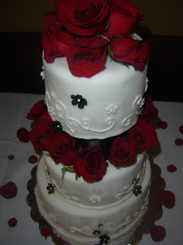black,red and white wedding