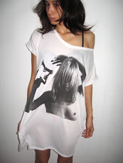 Kate Moss Tambourine Man Rock Pop Long Dress T-Shirt L