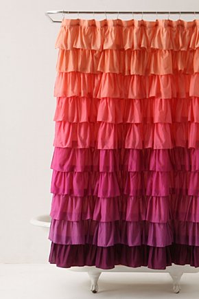 The Domestic Dillard Diva Anthro Copy Cat Curtain Ruffled Shower