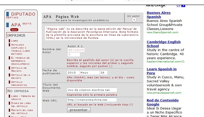 TIC y las CITATION MACHINE NET TIC y las CITATION MACHINE NET
