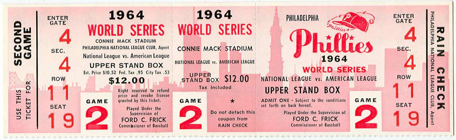 1960s Baseball Vintage Phillies tickets
