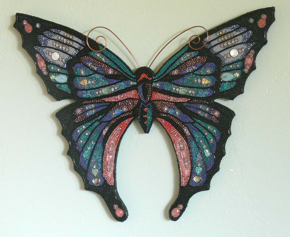 One of a kind beaded home decor and gifts Butterfly Wall Hanging