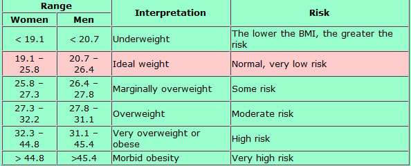 BMI interpritation