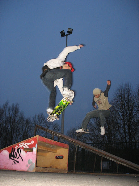 Sacha et Sylvain Sk8 Synchro au stade