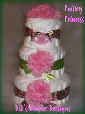 3 tier Paisley Princess diaper cake $30