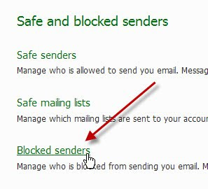 blocked senders