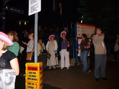 The gals waiting for a cab