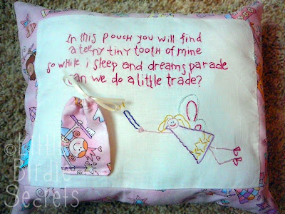 Little Birdie Secrets Embroidered Tooth Fairy Pillow