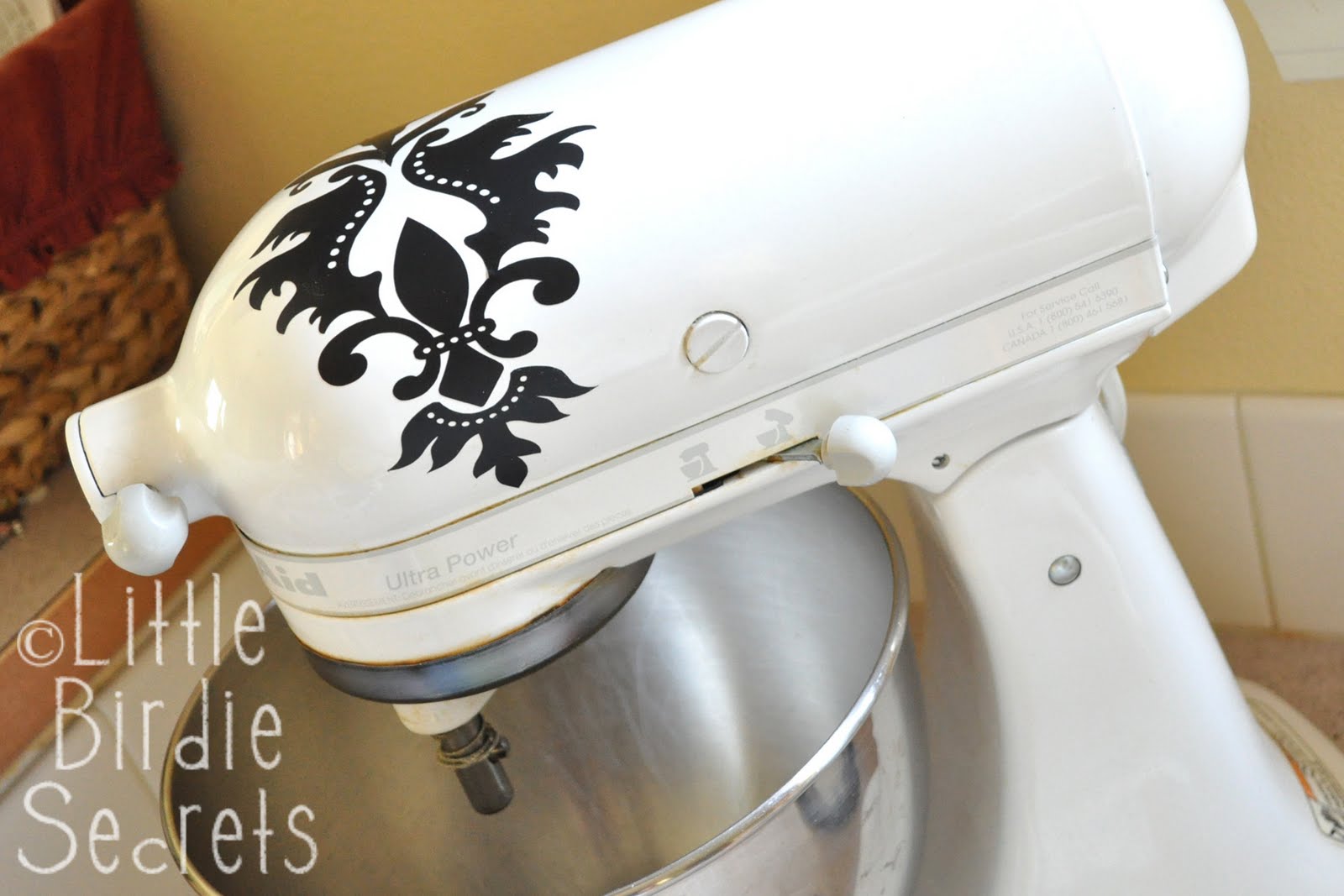 Damask Kitchenaid Mixer DECALS Vinyl Wall Lettering Words 
