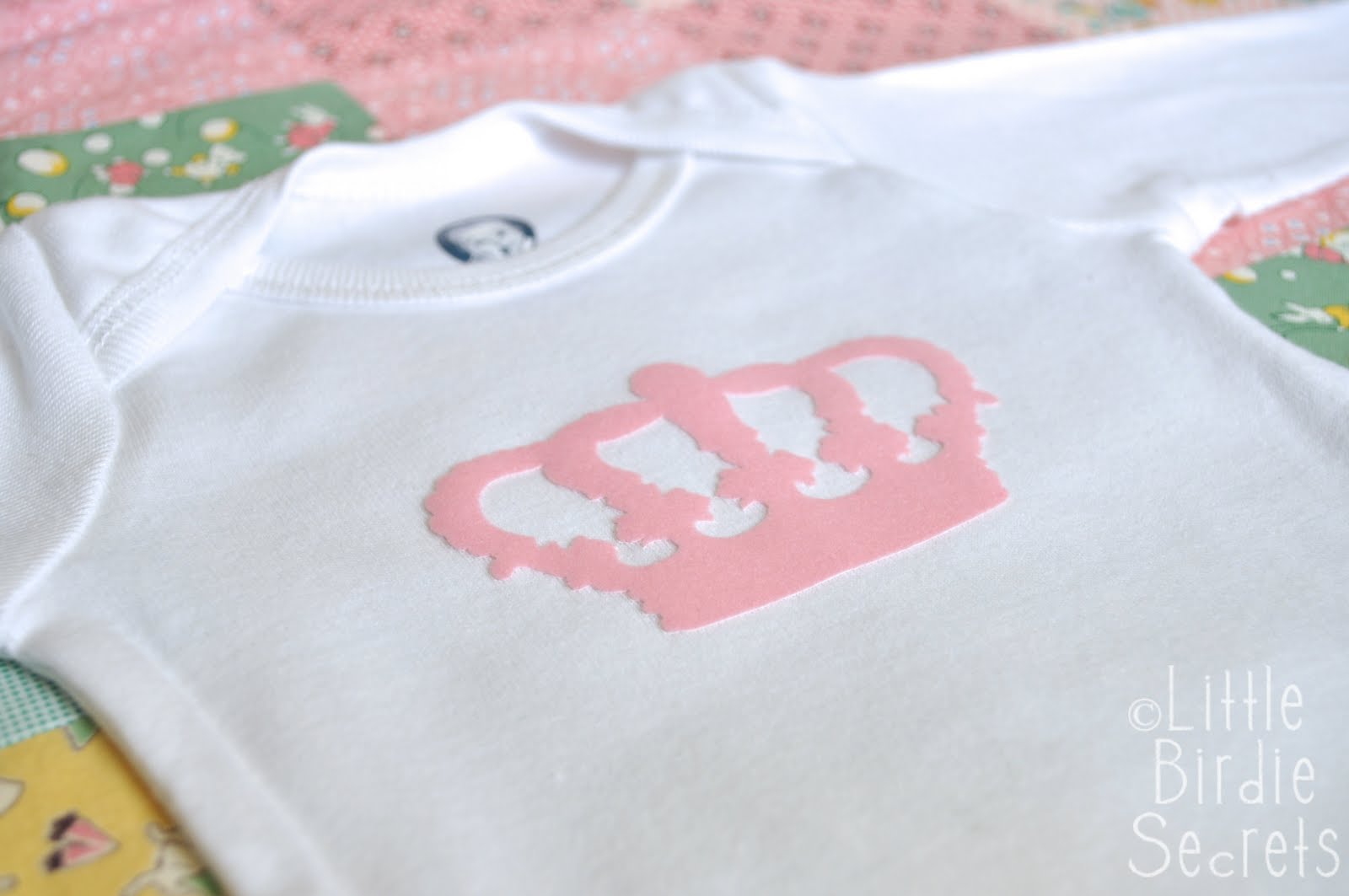ironon flocked transfer, fit for a princess (onesie) Little Birdie