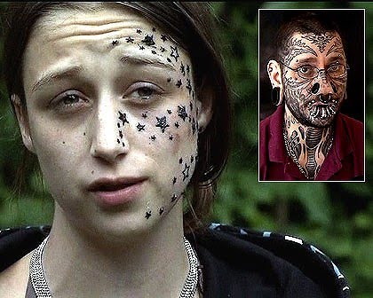 View Little Star Star Face Tattoo Background