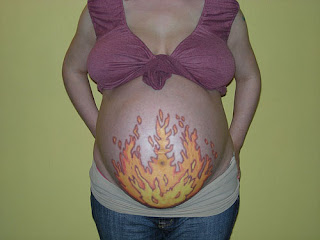 Fire Pregnancy Tattoos Ideas